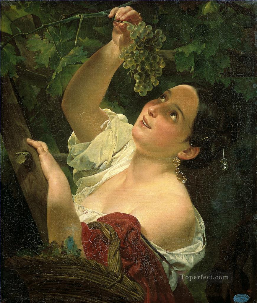 イタリアの真昼 カール・ブリュロフ 美しい女性 女性油絵